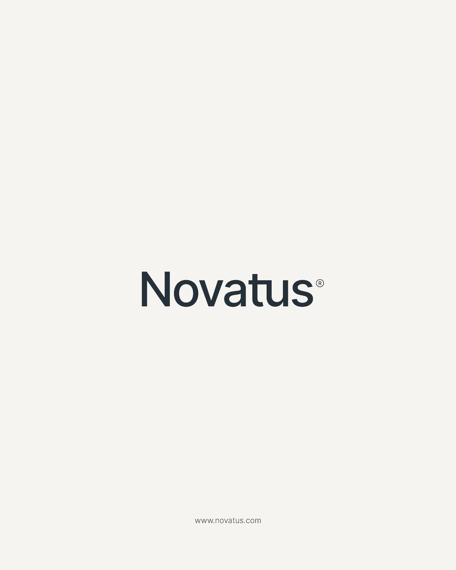 Novatus wordmark on cream background