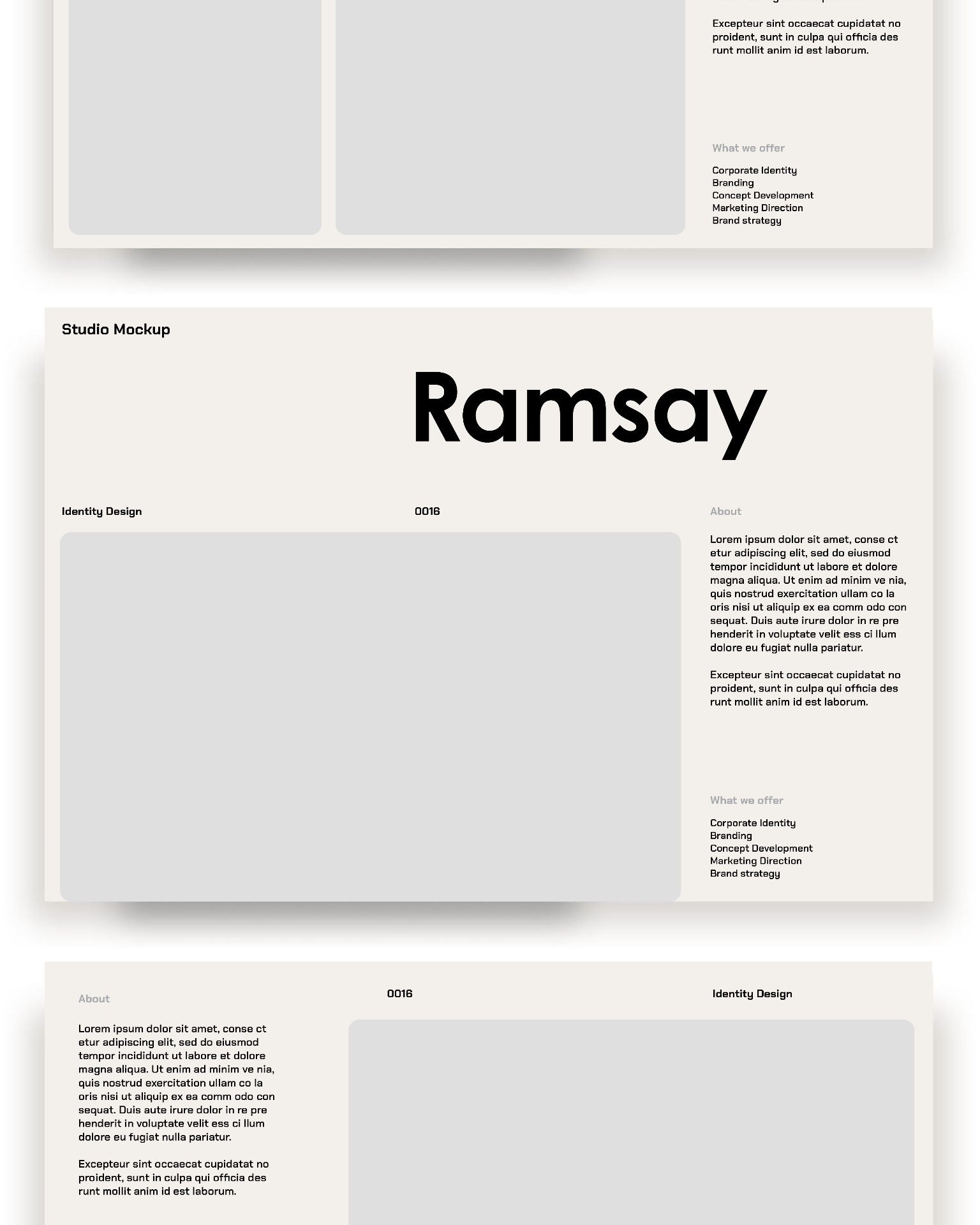 Ramsay studio mockup layouts