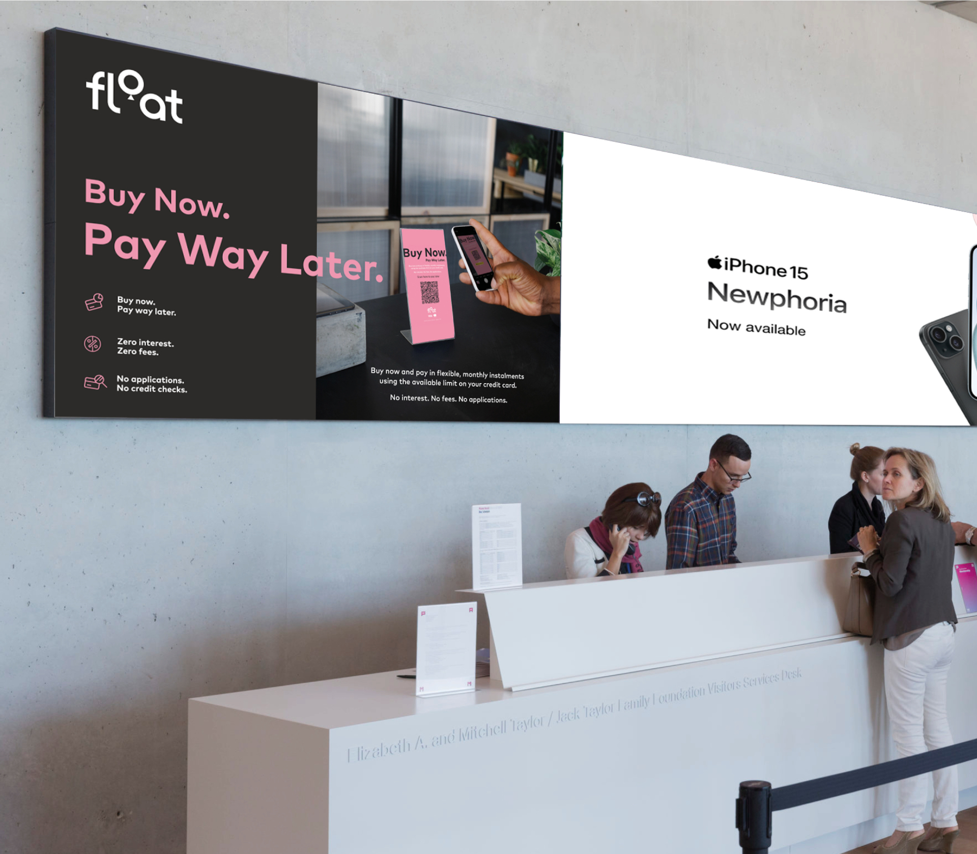 Float, retail environment signage