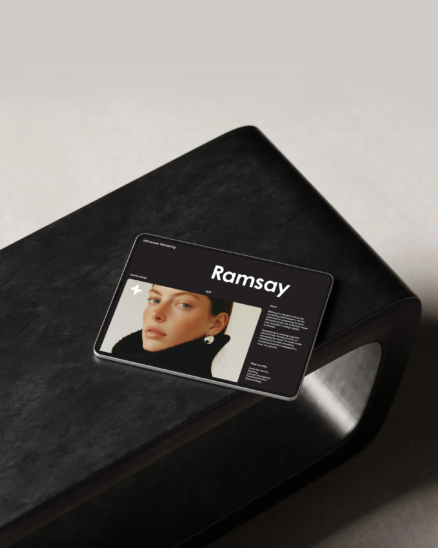 Ramsay website on tablet mockup