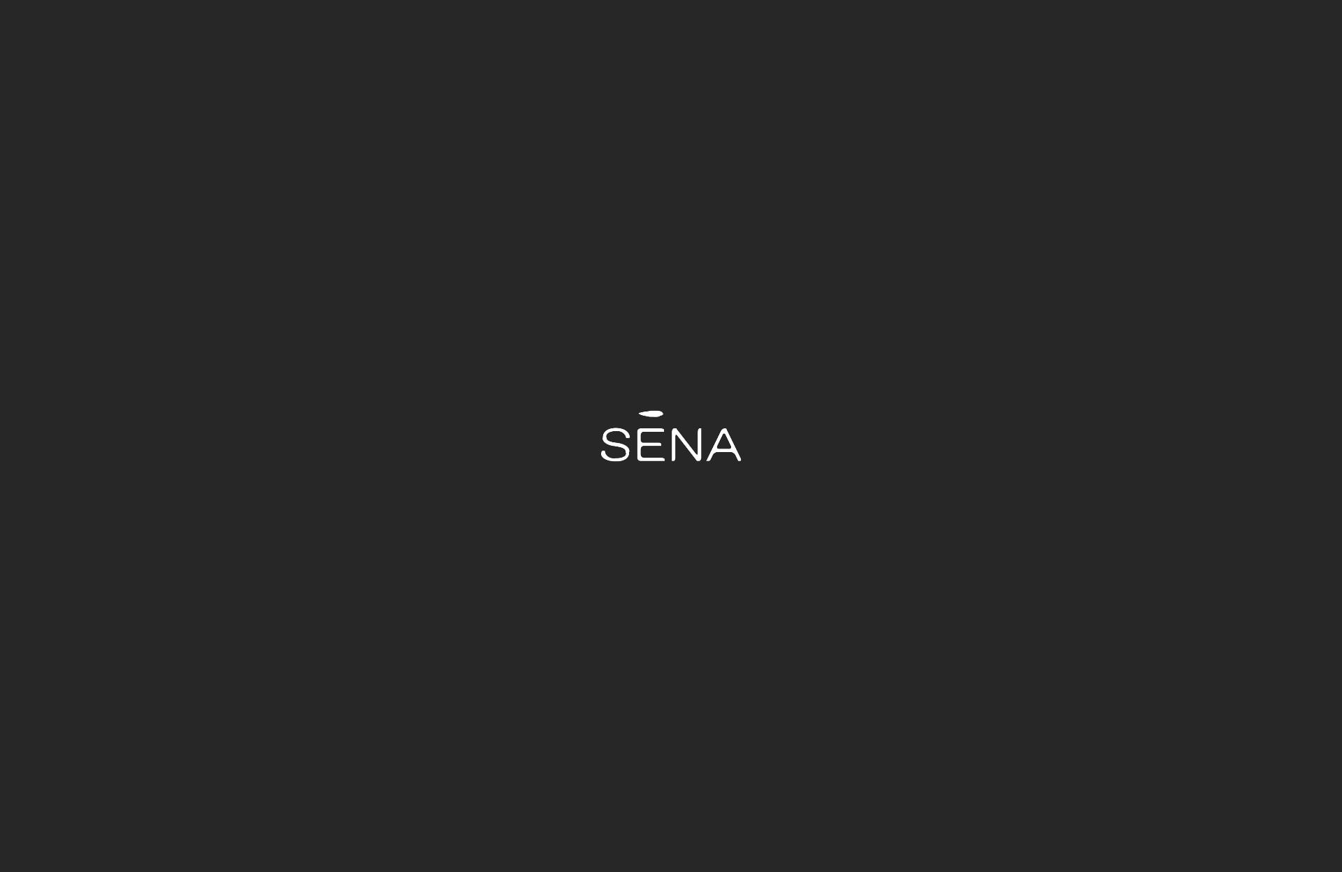 Sena wordmark on black