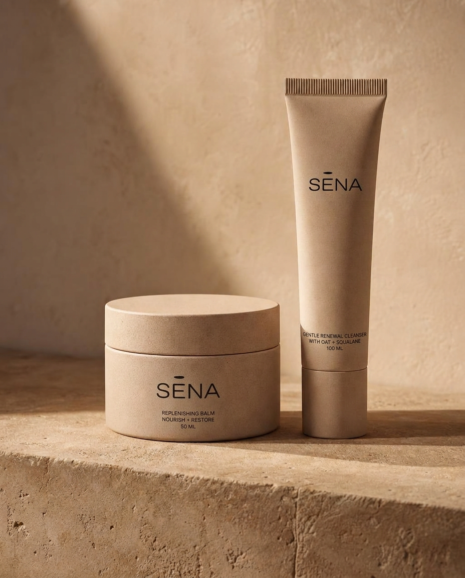 Sena skincare packaging, hydrating face mist